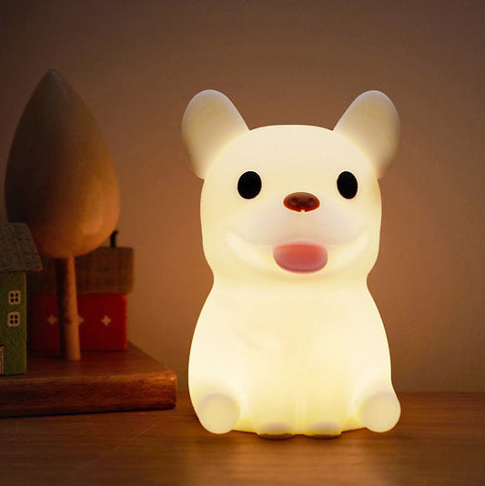 Bulldog LED Squishy Tap Tap Night Light Lamp