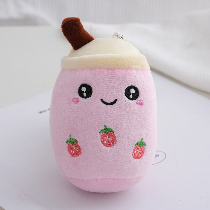 Mini Family 5 inch Boba Milk Tea Plush Doll Pendant Key Chain Kawaii Plushies Toy