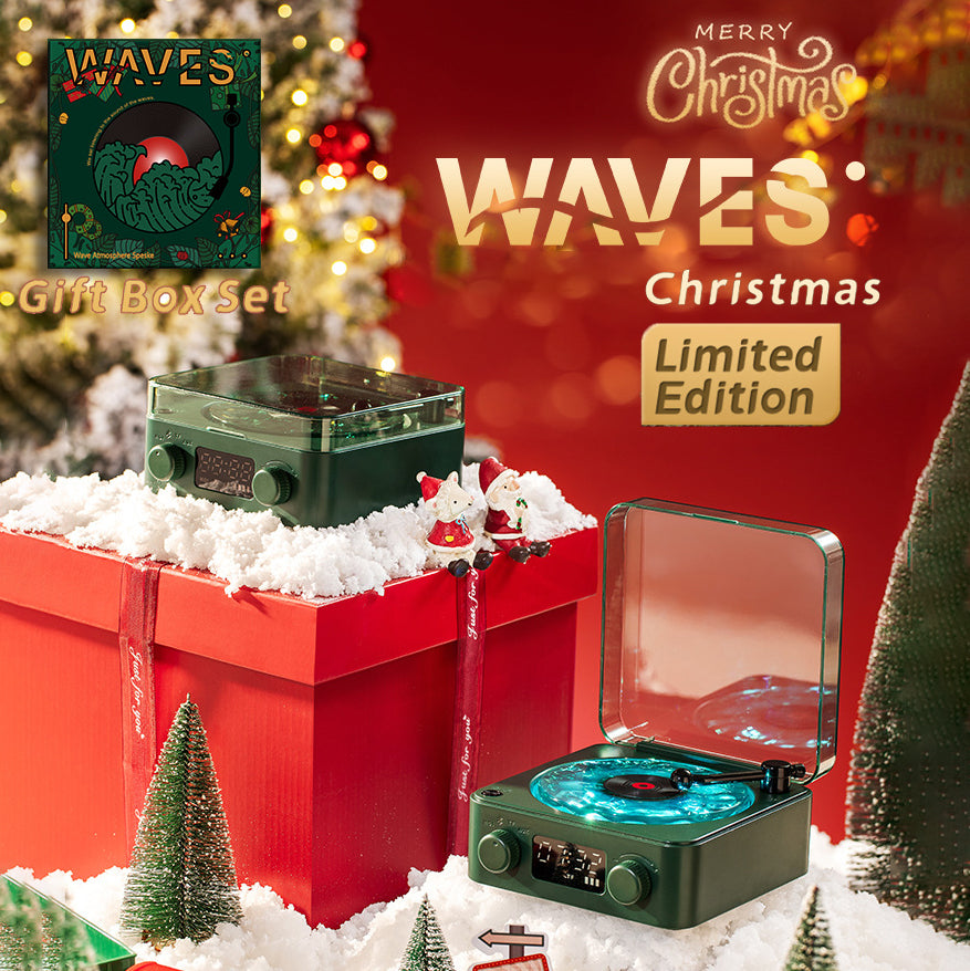 CuteeeShop Waves Retro Bluetooth Vinyl Record Player