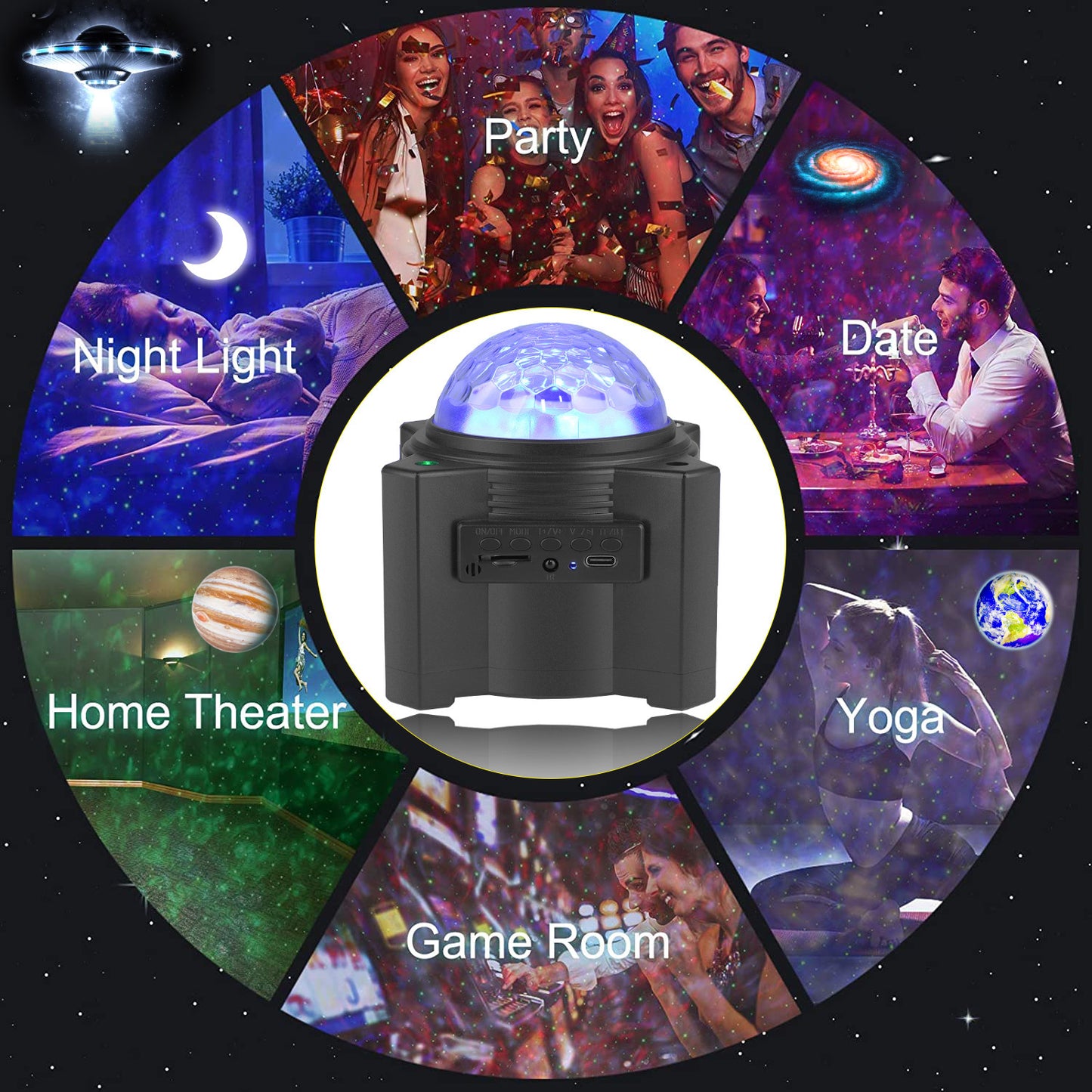 Starry Sky LED Projector Lamp