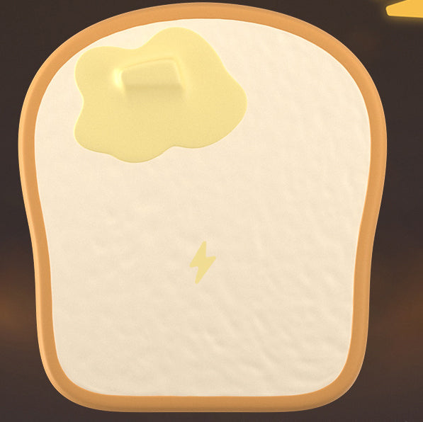 Squishy Silicone Toast Cat Wireless Charger LED Night Light - Perfect Gift for Kids and Girls