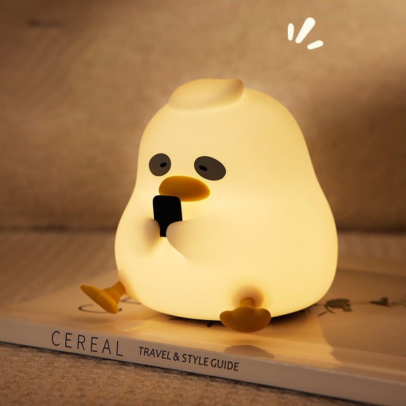 Squishy Silicone Night Owl Duck LED Night Light - Perfect Gift for Kids and Girls