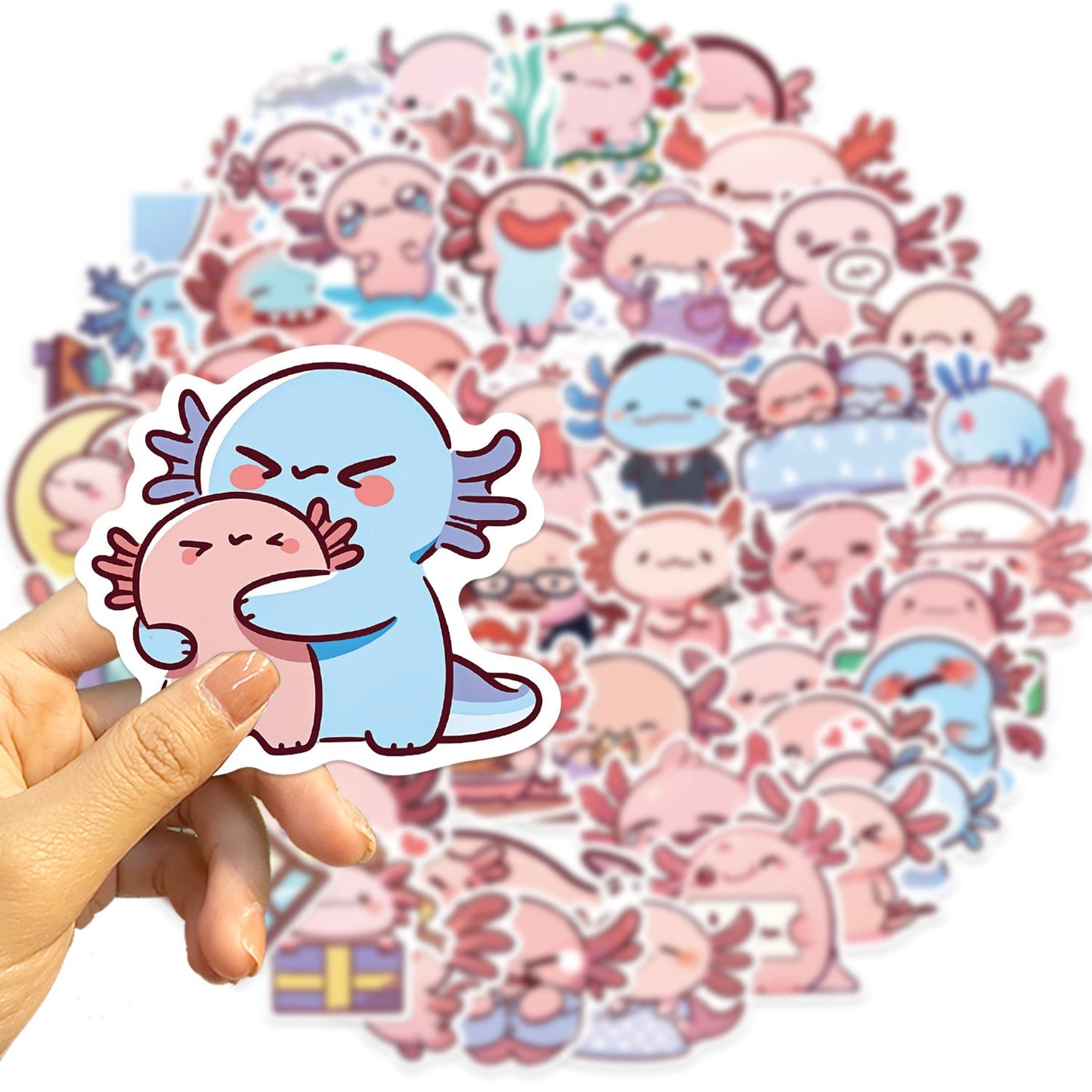 50 Pcs Axolotl Sticker Gift Idea Water Proof