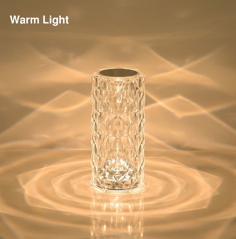 Cuteeeshop Rose Crystal Lamp Bedside Table Bedroom Decoration LED Night Light