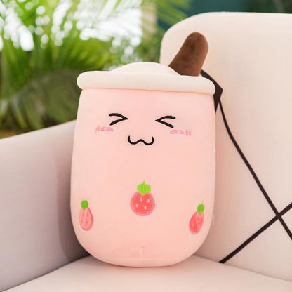 Cuteeeshop™ Strawberry Shy Boba Tea Plushies Perfect Size